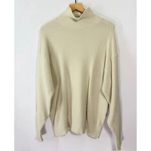 Wilfred Free Fuzzy Sweater XS Ivory Mock Neck Oversized Soft Aritzia